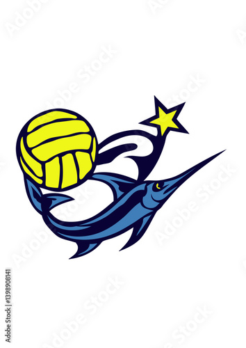 waterpolo ou volley espadon logo club poisson