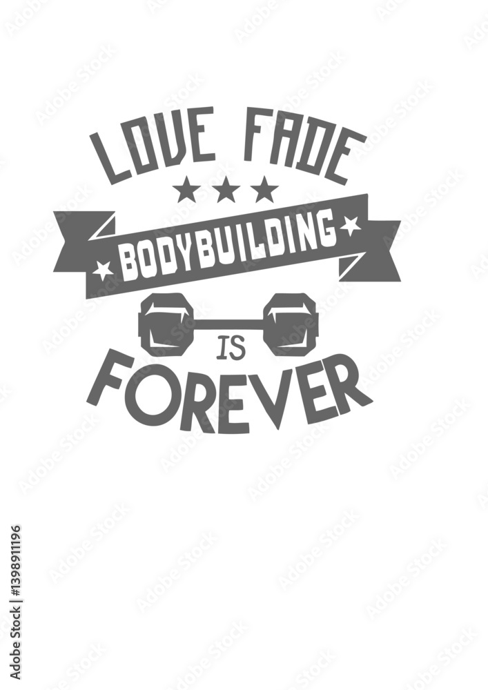 Obraz premium bodybuilding love fade citation forever haltere