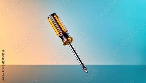 Floating phillips screwdriver against gradient background