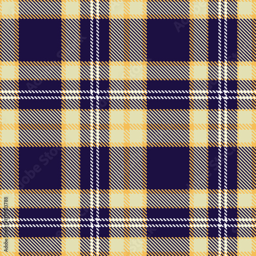 Warm butterscotch and Autumn navy blue Seamless Tartan Fabric Design