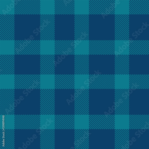 Plaid pattern seamless. Muted ocean & Bright prussian blue Tartan Fabric Design. 