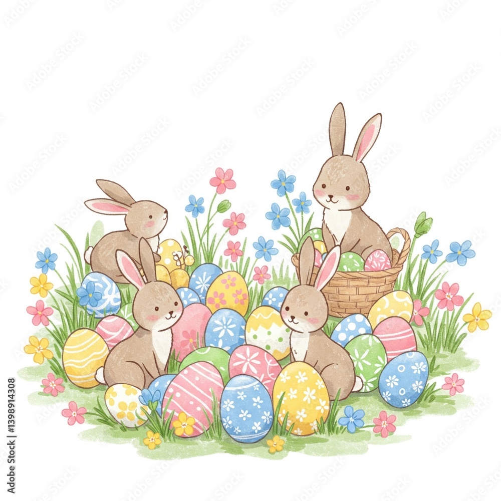 Obraz premium easter bunny with eggs