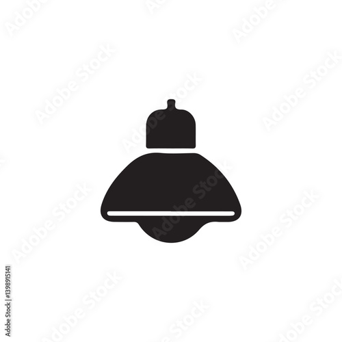 Simple Vector Illustration of a Pendant Light.This is a clean, minimalist black and white vector graphic of a pendant light.