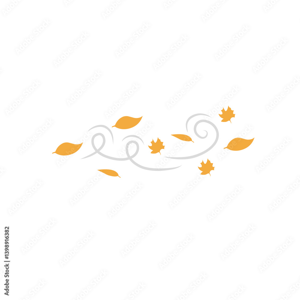 autumn leaves blowing in the wind