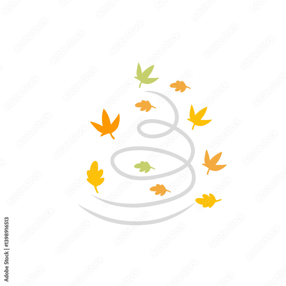 autumn leaves blowing in the wind