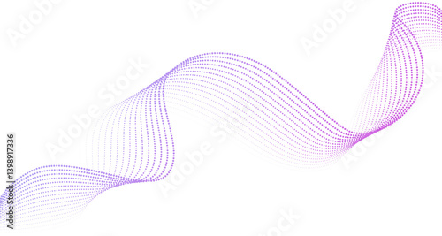 Futuristic geometric shapes neon halftone wavy dotted lines in abstract composition. Vector illustration of gradient curved stripes. Modern design for equalizer, digital art, web banners, cover art.