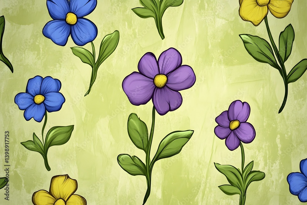 Vibrant Floral Pattern Seamless Design Spring Flowers Vibrant Floral Pattern Seamless Design Spring Flowers