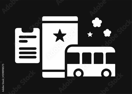 mobile ticketing bus icon smartphone screen eve
