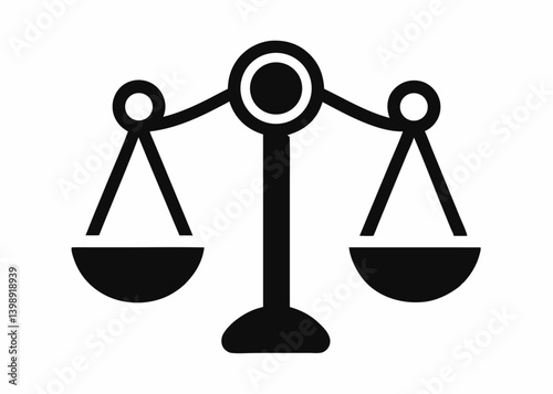 scales of justice icon black and white gavel sym