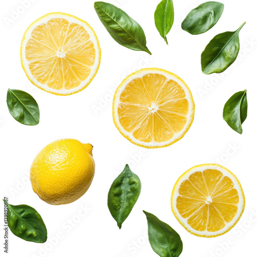 Fresh Bergamot Isolated on white transparent background