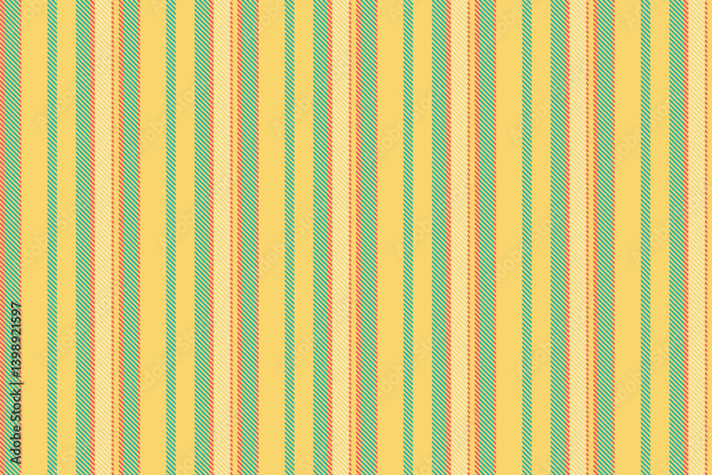 Obraz premium Vibrant vertical stripes in yellow, green, and peach create a cheerful, retroinspired textile pattern. Perfect for backgrounds, website design, or apparel prints.
