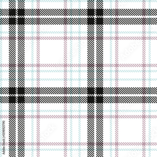 Elegant Fire white & Fire light grey Seamless Tartan Fabric Design