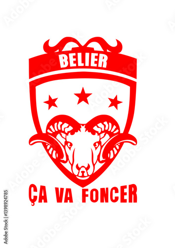 belier signe astrologique foncer logo