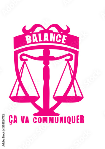 balance signe astrologique communiquer logo