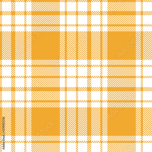 Plaid pattern seamless. Vintage butterscotch & Traditional white Tartan Fabric Design. 