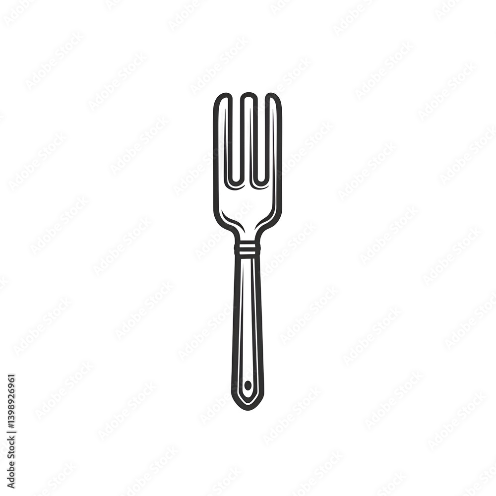 Isolated Outline of a Classic Fork Utensil on a Transparent Background for Culinary and Dining Applications Isolated Outline of a Classic Fork Utensil on a Transparent Background for Culinary and Dining Applications