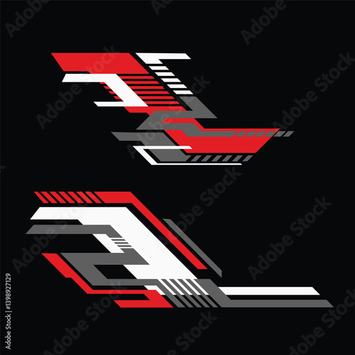 Modern sticker design, car background wrap. Car body livery sticker