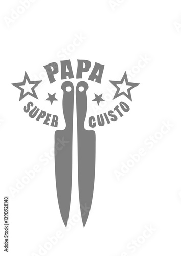 papa super cuisto couteau cuisine logo fete des peres