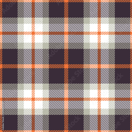 Elegant Seamless Tartan featuring Smoky orangish and Fire dark grey Fabric Design