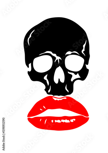 tete de mort bouche levre