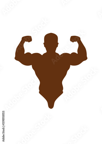 silhouette bodybuilder pose biceps