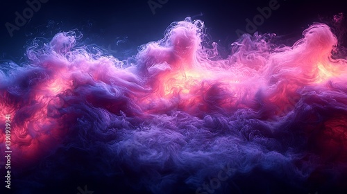 A dark abstract wallpaper with swirling smoke-like patterns in charcoal and midnight blue, accented by faint neon violet streaks, evoking a futuristic and enigmatic atmosphere.