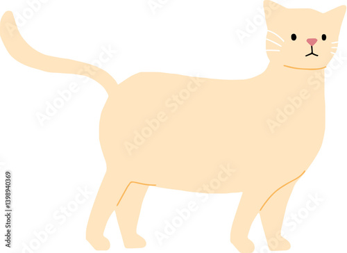 Cartoon cat kitty in simple cute style