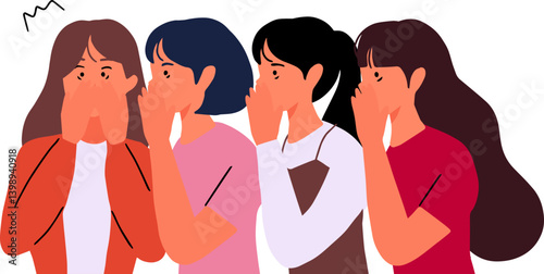 gossip girls whispering in ear secrets. Woman whispering gossip or secret to her friend.