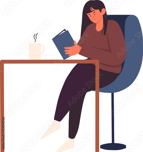 People read books women sitting with textbooks for knowledge or information literature