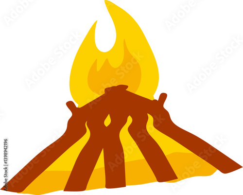 Camping Hot Bonfire Illustration