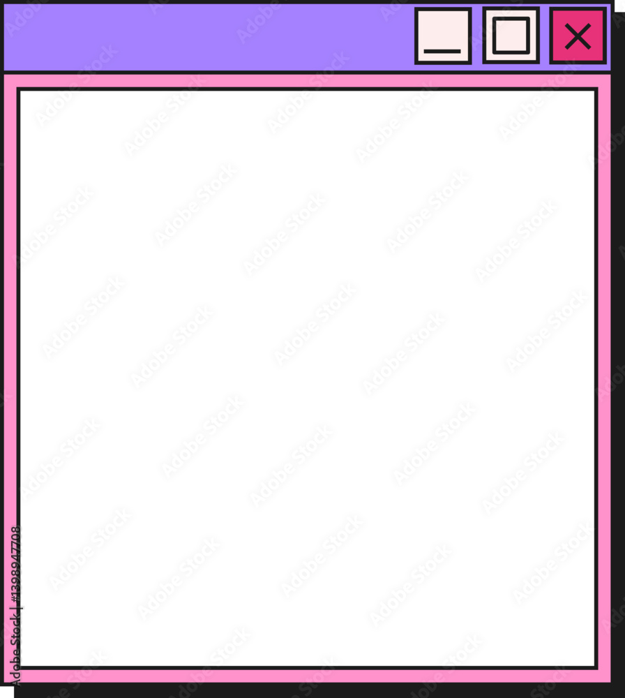 Lined Retro UI Internet Browser Pop up