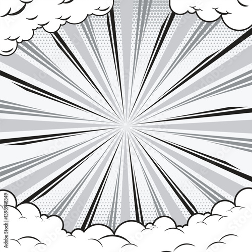 Comic book pop art strip radial backdrop