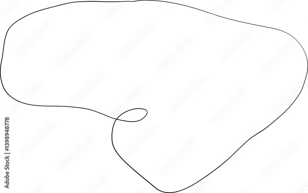 Hand Drawn Abstract Line Geometric Shape Wavy Hand Drawn Abstract Line Geometric Shape Wavy