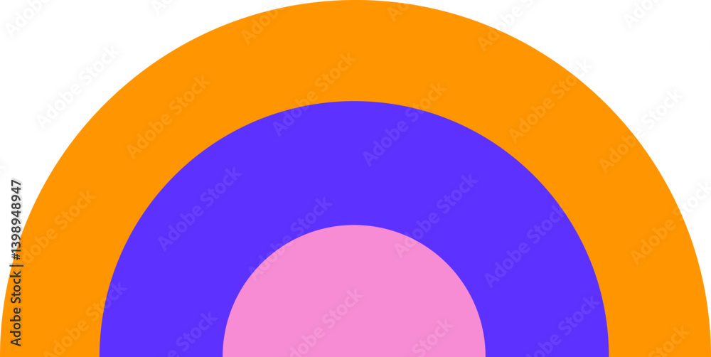 Minimalist Retro Rainbow Sticker Shape Geometric Frame Illustration Minimalist Retro Rainbow Sticker Shape Geometric Frame Illustration