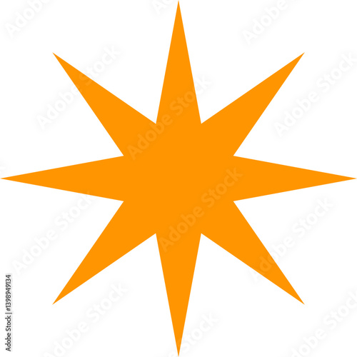 Minimalist Retro Star Sticker Shape Geometric Frame Illustration