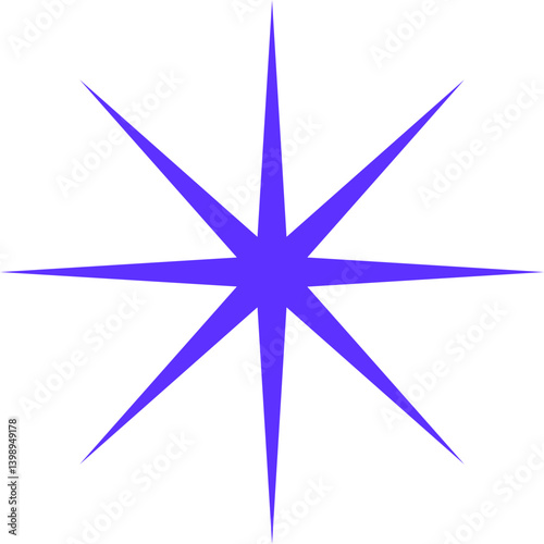 Minimalist Retro Star Sticker Shape Geometric Frame Illustration