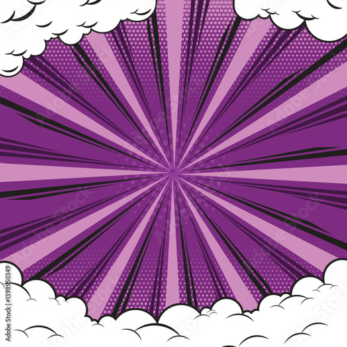 Comic book pop art strip radial backdrop