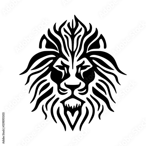 Lion Tribal Head Emblem Vector