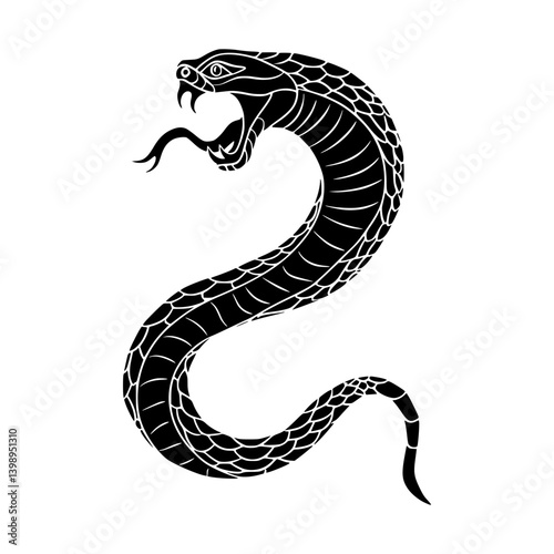 Black Snake Silhouette Vector Illustration