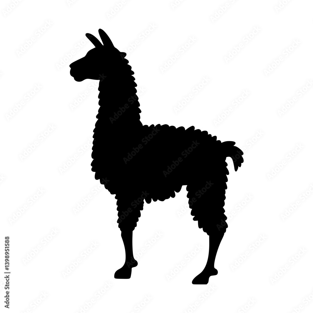 Fototapeta premium Llama Silhouette Vector Graphic