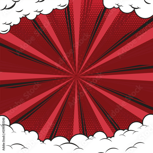 Comic book pop art strip radial backdrop