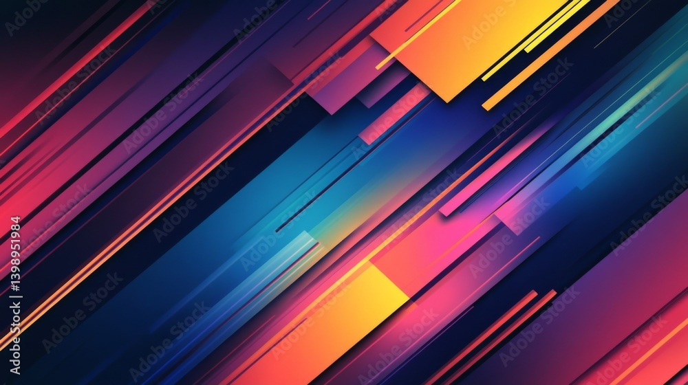 Fototapeta premium Bright lines background. Gradient geometric template wallpaper 