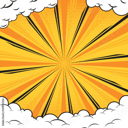 Comic book pop art strip radial backdrop