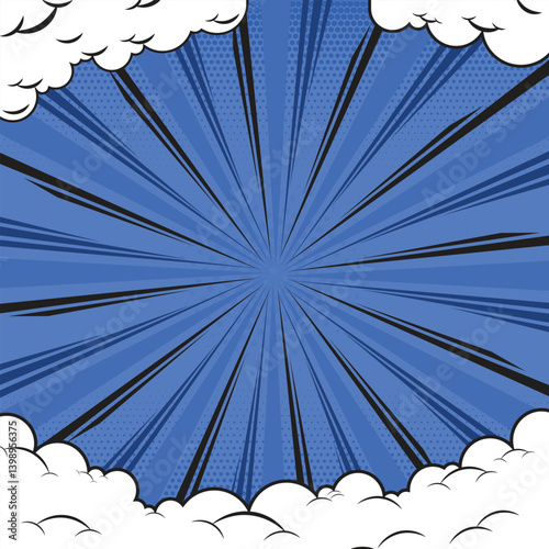 Comic book pop art strip radial backdrop