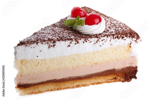 Delicious Real Cake White Background Isolated
 photo