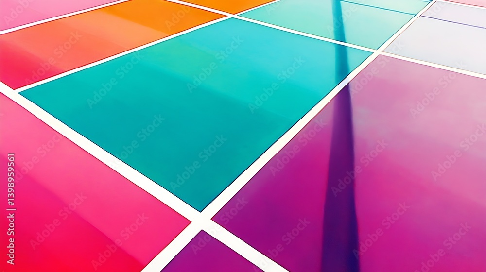 Vibrant Colorful Squares Forming a Beautiful Pattern of Shades on a Modern Surface : Generative AI