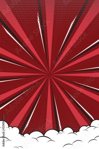 Comic book pop art strip radial backdrop