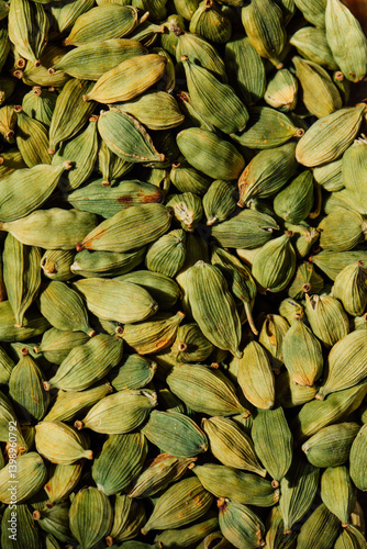 green cardamom pod background