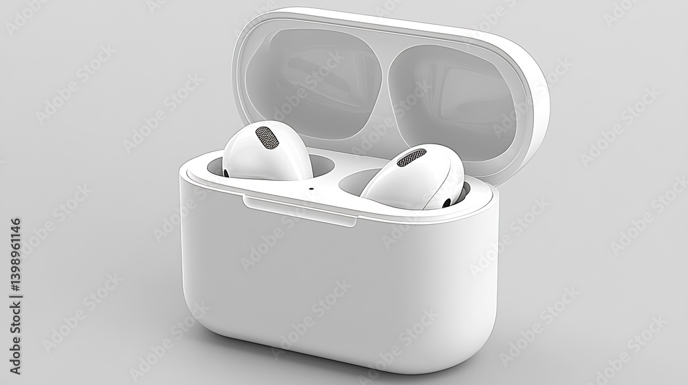 Wirelessly Designed Earbuds with a Chic Charging Case Easily Accessible for Everyday Listening : Generative AI