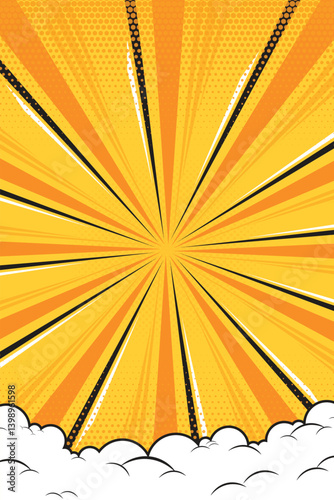 Comic book pop art strip radial backdrop